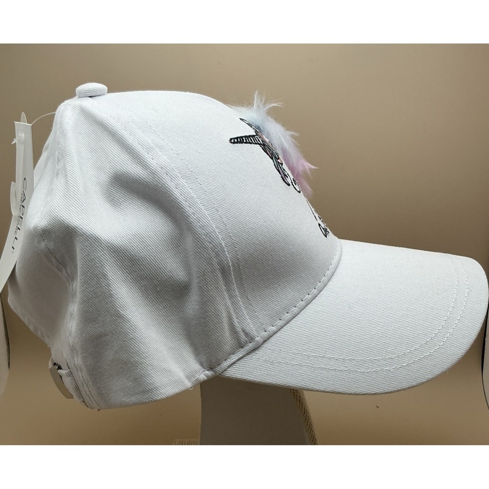 Capelli New York, One of a Kind Unicorn Baseball Hat, Faux Fur Mane NWT RARE - Picture 2 of 9